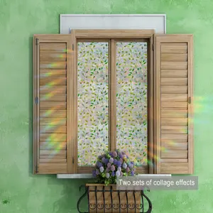A piece of (30*120cm) colorful floral pattern flat 2D Window Privacy Film window sticker, sticker decorations window decoration static glass sticker XC20000-YC