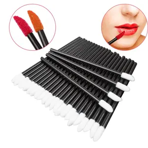 50pcs Diposable Lip Brush Makeup Mascara Wands Lipstick Micro Brushes Applicators Cleaner for Eyelash Extension