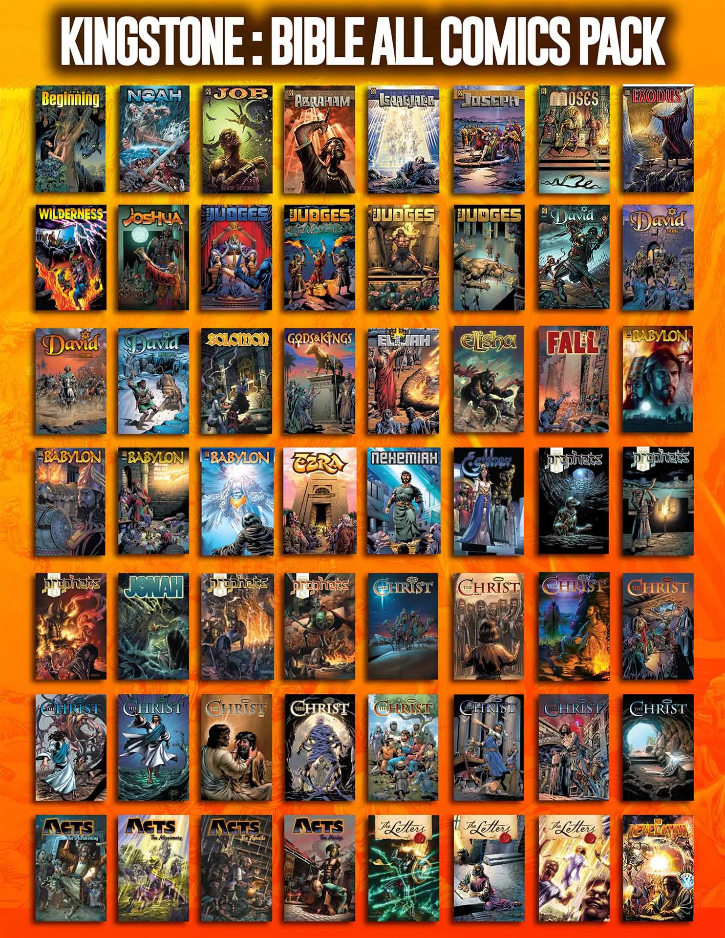 All-Bible Comics Pack - 56 Comics Set with Addendum Stories & Historical Commentary for Reading Fun & Engagement for the Next Generation