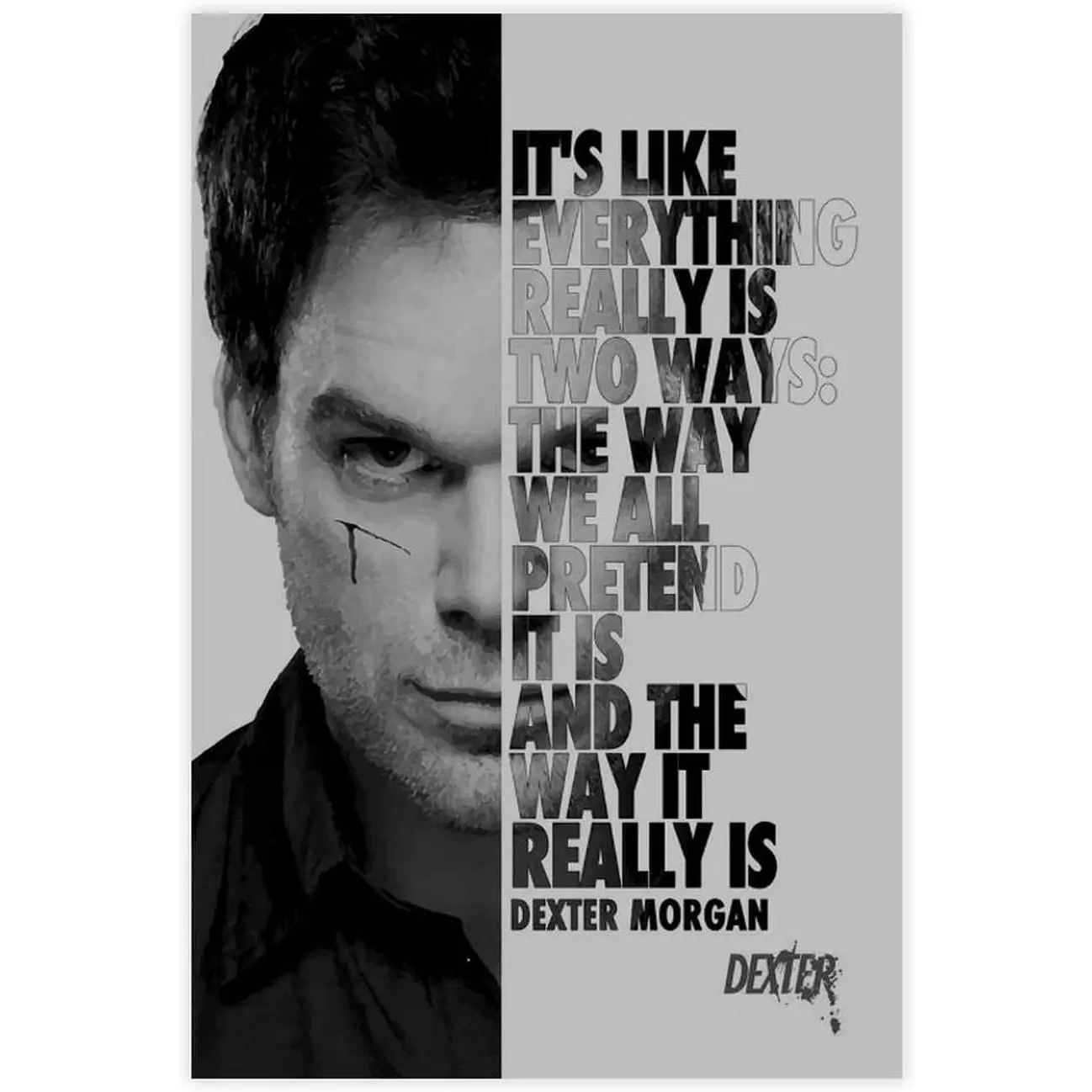 Dexter TV Series Quotes Canvas Poster - 3-Piece Artistic Home Decor Wall Art Print, Gift for Living Room Bedroom Wall Decoration