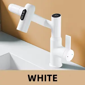 360° Rotating Digital LED Basin Faucet - Multi-Function Hot & Cold Water Sink Mixer Tap for Bathroom with Stream Sprayer washower