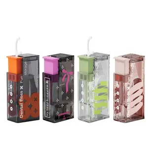 4-Pack Family Floss Pick Dispenser Set with 40 Dental Floss Picks, Refillable Travel Floss Container & Toothpick Holder, Portable Floss Sticks Kit for Adults - Home Improvement.