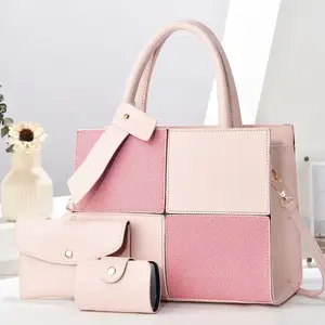 Large Capacity Designer Handbag Set for Women Spliced Design for Women with Shoulder Strap Women's Top-handle Handbags with Built in Wallet