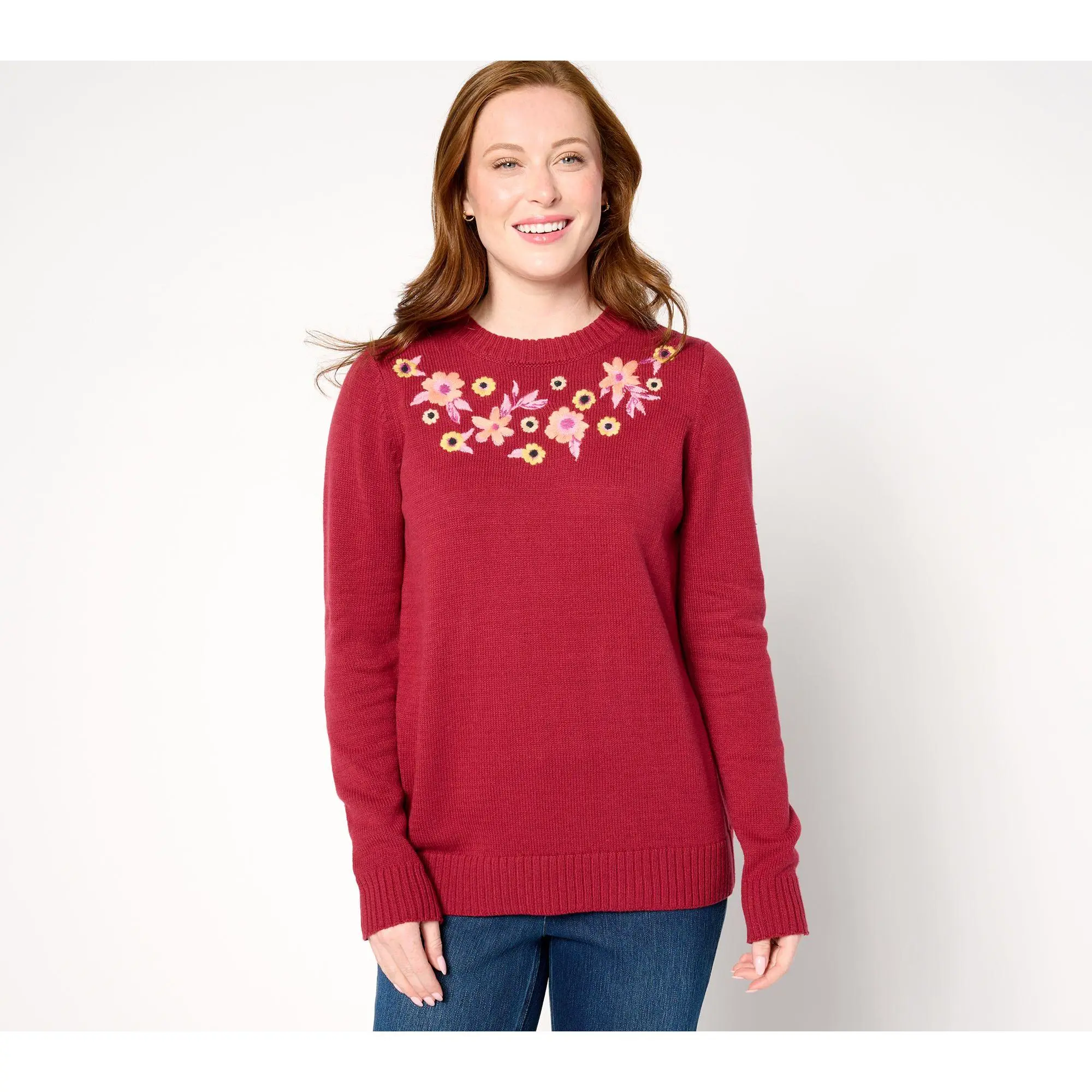 Studio Park x Ali Carr Crew Neck Embroidered Sweater