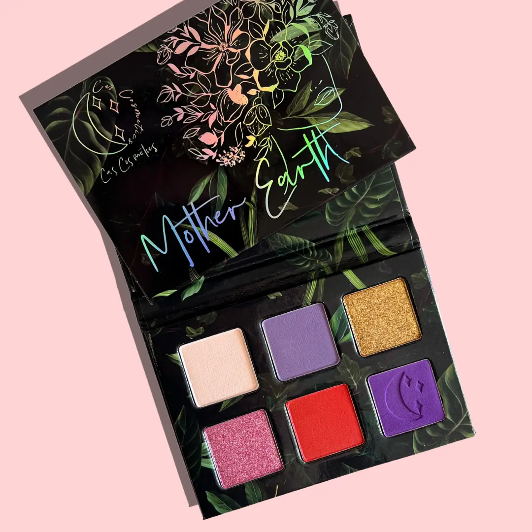 Cas Cosmetics Mother Earth Eyeshadow Palette, 6 Highly Pigmented Vegan & Cruelty-Free Shades, Compact Multi-Color Makeup, Eyeshadow Makeup, Eyeshadow Palette Kit, Mica Powder