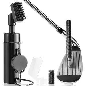 Pro Golf Club Cleaner Brush with Golf Groove Sharpener Tool Suitable for U & V-Grooves 8 Inches Golf Water Brush with Retractable Clip Hold 5oz of Water Perfect Golf Accessories for Men/Women
