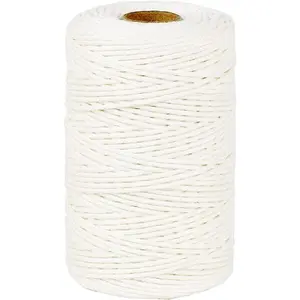Cotton Butchers Twine String 500 Feet 2mm Twine for Cooking Food Safe Crafts Bakers Kitchen Butcher Meat Turkey Sausage Roasting Gift Wrapping Gardening Crocheting Knitting