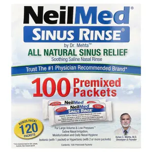 NeilMed Sinus Rinse®, All Natural Sinus Relief, 100 Premixed Packets