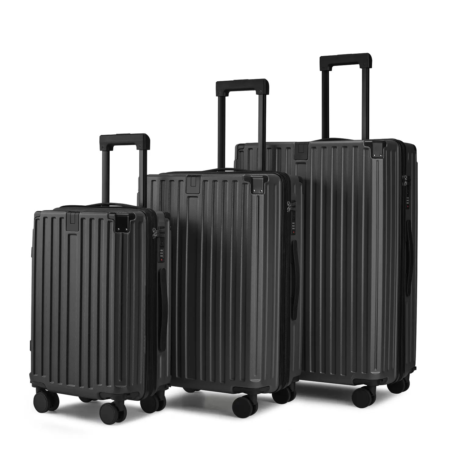 Coolife Luggage Set, Lightweight Durable Hardshell, 3 piece, Apricot Black | suitcase set with 360° Spinner Wheels, TSA-approved Lock, Checked Family Travel, 20/24/28 Inch