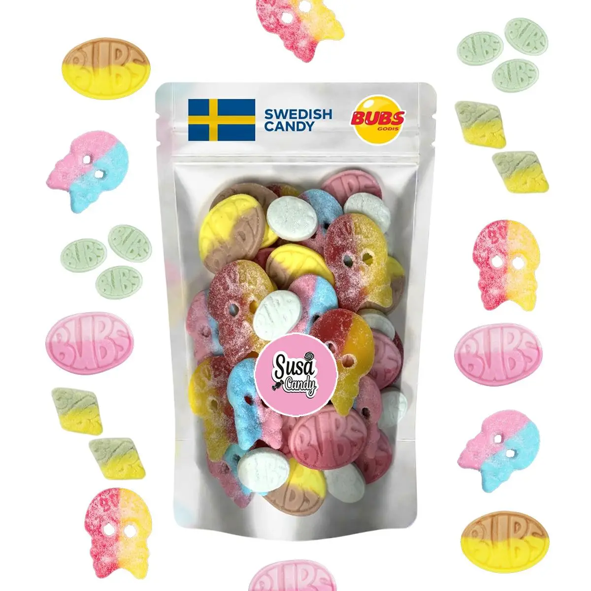 Bubs Swedish Candy Sweet/Sour Mix 1 lb Snack Bonbon