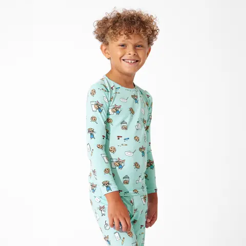 BELLABU BEAR Toddler Boys' 2-Piece Long-Sleeve Bamboo Soft Breathable Pajama Clothes - High, If You Give a Mouse a Cookie Cartoon Animal Print Pajama Set, Storytime Sleepwear