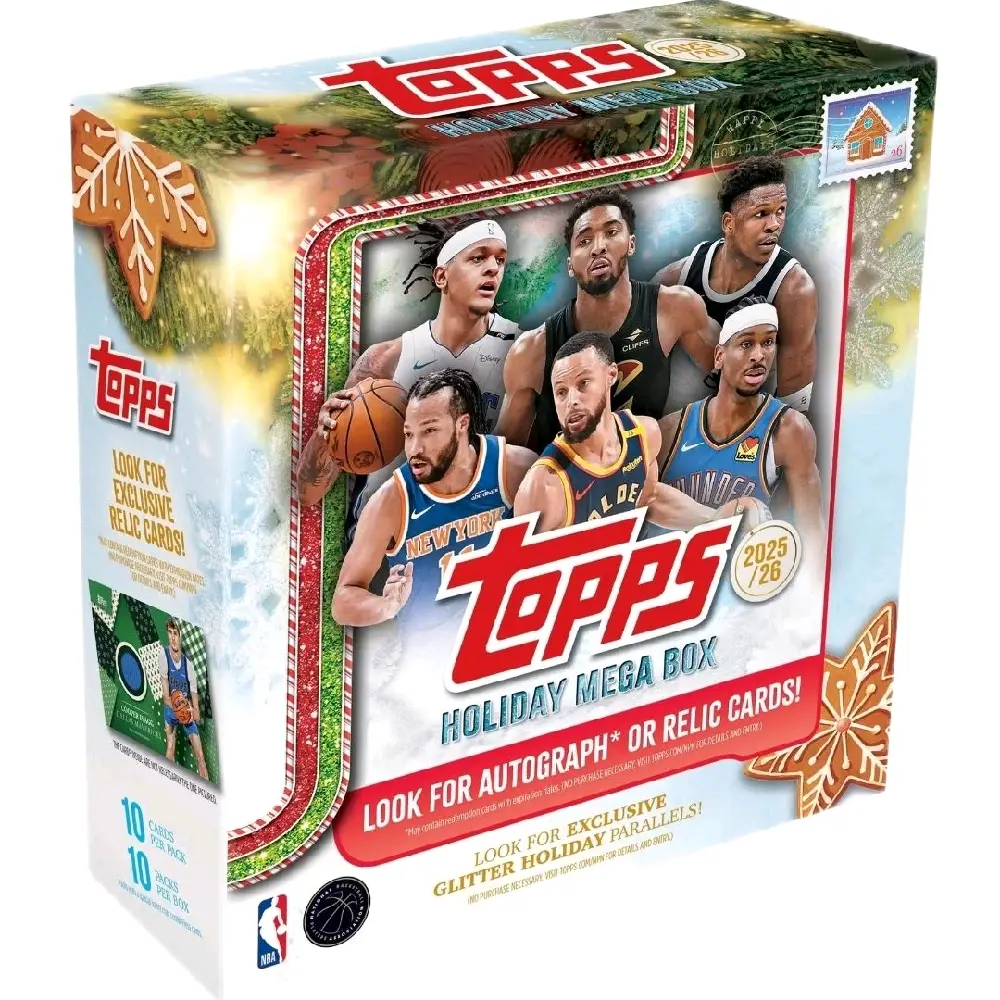 (1) 2025/2026 Sealed NBA Topps Holiday Mega Box. Sports Trading Cards. (See description for more details). Basketball Holiday