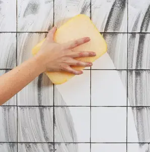 QEP 7-1/2 in. x 5-1/4 in. Multi-Purpose Scrubbing Sponge for Grouting, Cleaning and Washing, 2-Sided for Grout Cleaning and Tile Installation, Sponge Side for Cars Boats, Scrub Pad for Grout Haze, Professional Heavy Duty Multi Purpose Cleaner.