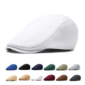 BIGWIG Men's Retro Cotton Flat Top Cap, Unisex Flat Top Sports Cap,  Cap, Gatsby Cap, Autumn/Winter Wool Plain Beret, Warm Front Cap, British Style Soft Top  Cap, Solid Color Hunting Cap, Driver's Cap Vintage Newsboy Large Capacity Messenger Bag