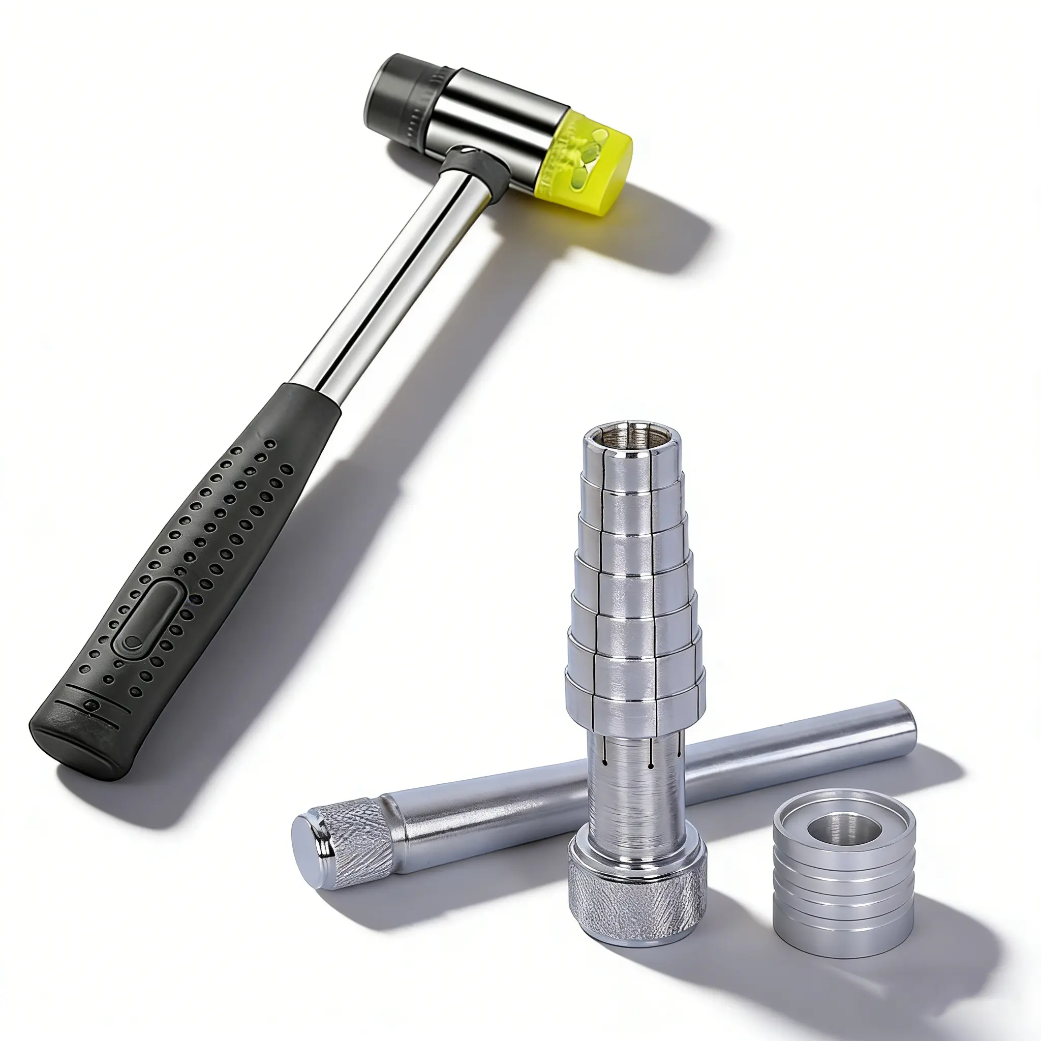 Stainless Steel Ring Stretcher Kit with Rubber Mallet - Professional, Precision Ring Resizing & Adjustment Tool (6-10) for Jewelers, DIY Jewelry Making Enthusiasts, Precision Tool