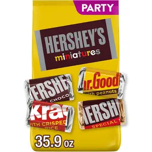 HERSHEY'S Miniatures Assorted Chocolate, Halloween Candy Party Pack, 35.9 oz Snack Bonbon Milk Sugar
