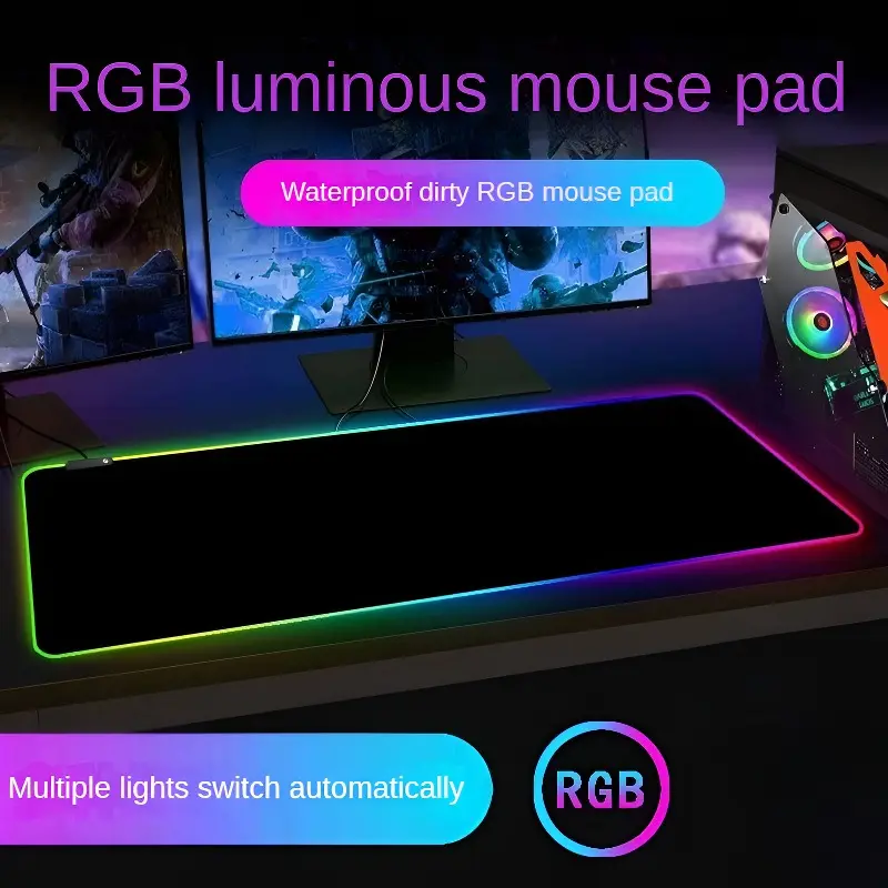 XXL Large Size RGB Lighting Mouse Pad with Colorful LED - Waterproof Extended Mouse Pad, PC Accessories, Gamer Desk Mat for Computer Gaming & Office Use