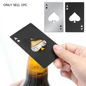 Creative Poker Card Shape Stainless Steel Beer Opener, Diamond Credit Card Style Bottle Opener, Home Tool for Easy Opening