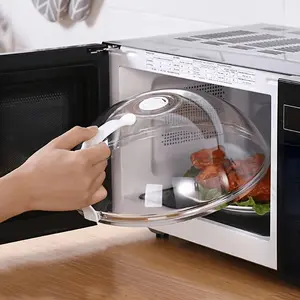Microwave Food Cover, Transparent Anti-Splash Lid, Oil Resistant Microwave Heating Cover, Steam Vent, Easy Grip, Kitchen Cooking Accessories, Kitchen Essentials, Christmas Gift