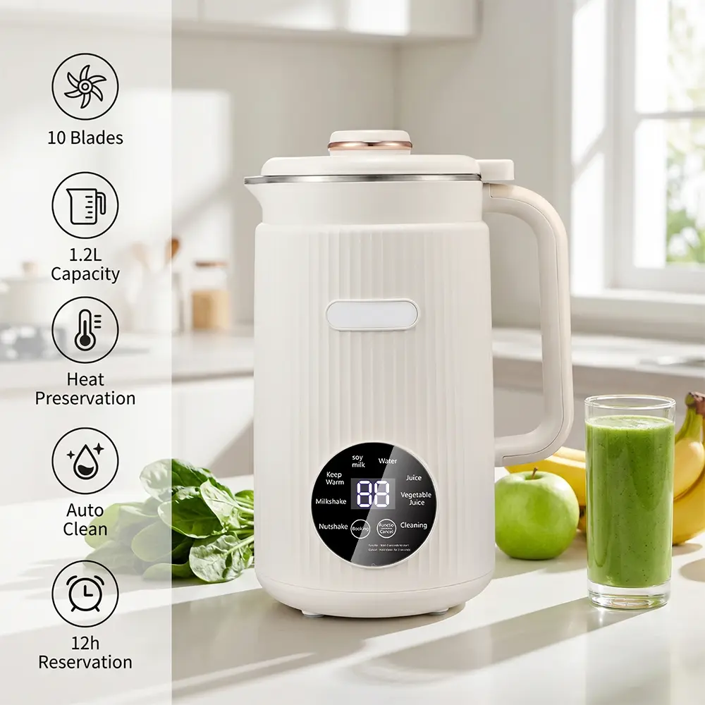 【ToolUpgrade】 Nut Milk Maker 8-in-1 Automatic Almond Milk Machine, Plant-Based Milk Maker for Oat, Soy, Juice & Chowder, Delay Start, Keep Warm, Boil Water & Auto Clean,Perfect Gift