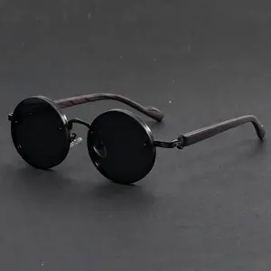 Unisex Vintage Round Frame Sunglasses, Retro Casual Trendy Glasses for Men Women, UV Protection Lens Fashion Accessories for Daily Wear, Outdoor Summer Vacation Beach Travel Activities