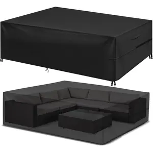 Heavy Duty Outdoor Patio Furniture Set Cover, Extra Large Waterproof Windproof Anti-UV Cover for Rain Snow Dust All Weather Protection outdoorfun