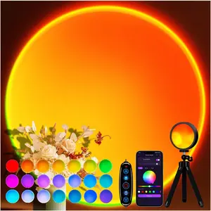 Sunset Lamp, Sun Light Projector for Aesthetic Room Decor,RGB Color Changing Night Light Mood Lighting for Bedroom,Gifts for Girl  Adults, 360?Rotation LED Light for Party  Live Photography