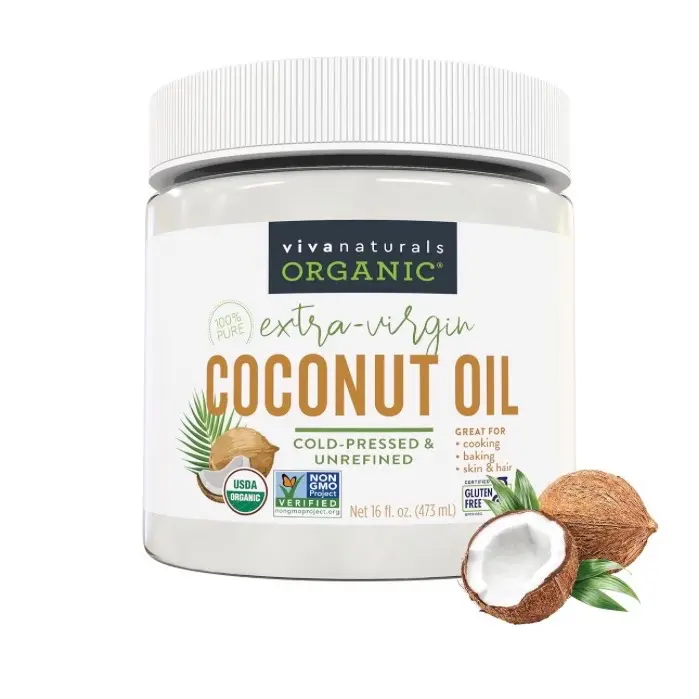 Organic Coconut Oil, 16 fl oz – Unrefined, Cold-Pressed Extra Virgin Coconut Oil, USDA Organic & Non-GMO, Natural Cooking Oil, Hair Oil & Skin Oil