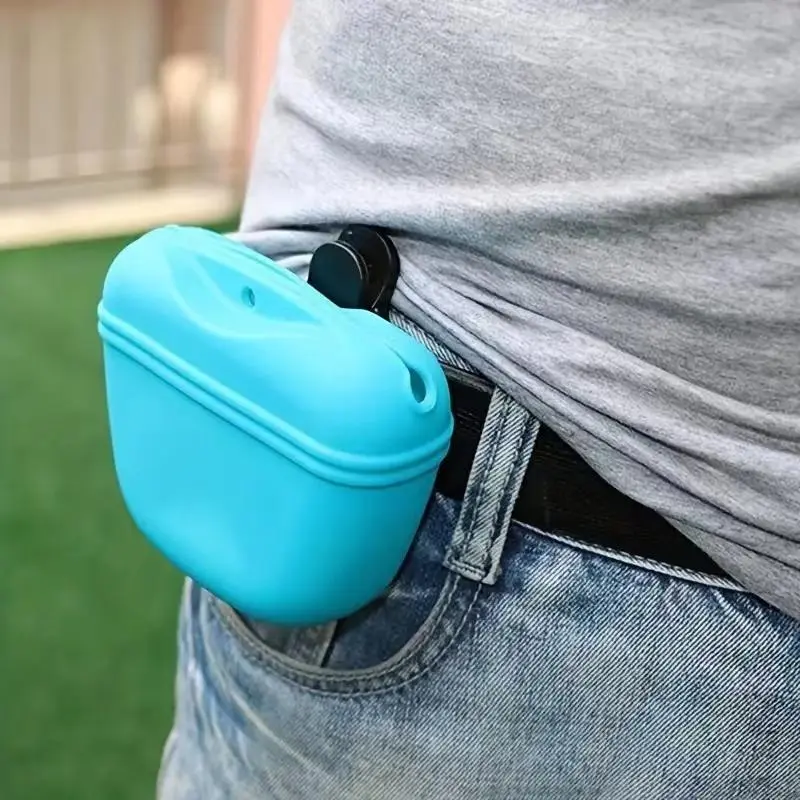 Portable Silicone Dog Training Treat Pouch, Dog Snack Bag, Pet Training Treat Pouch, Training Aid, Training Gear, Pet Supplies, Puppy Training Tools