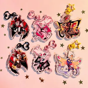 Hazbin Hotel 6 Character Acrylic Keychains, Cutest Anime Styles Bag Charms