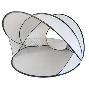 Anti-UV Beach Tent White with UPF 50+ Sun Protection and Pop-Up System Easy Use
