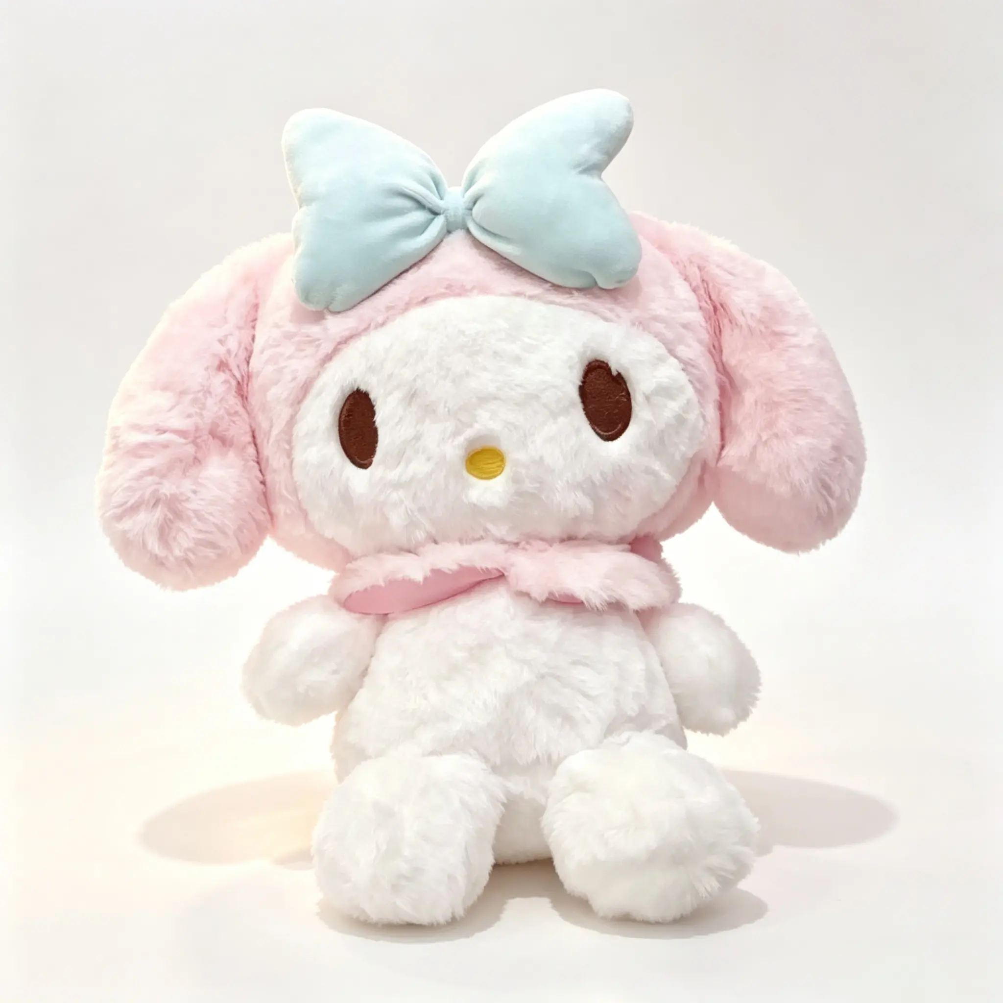 Sanrio My Melody 12.6 Inch Plush Soft Pink Hooded Bunny Doll With Cute Bow For Bedroom Decor And Cuddle Gift