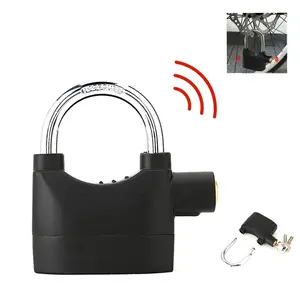 Alarmed Padlock, 110DB Padlock Heavy Duty Anti Theft Lockable Outdoor Stainless Steel Gate Alarm Lock with 3 Keys, High Security Outdoor Padlock for Garage Shed Fence Storage Units