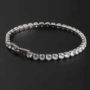 Versatile Full-Diamond Zircon Tennis Couple Bracelet for Men and Women, Colorful Sparkling Diamond, Light Luxury High-End Jewelry