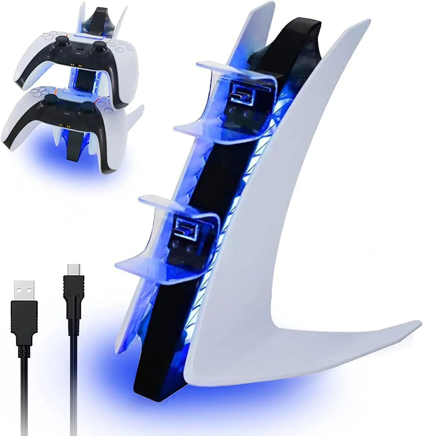 SGElectronicx PS5 Controller Charger Special Edition, Wireless Controller Charging Station with Dual USB C Ports, Fast Charging Dock, Controller Not Included Console Compact