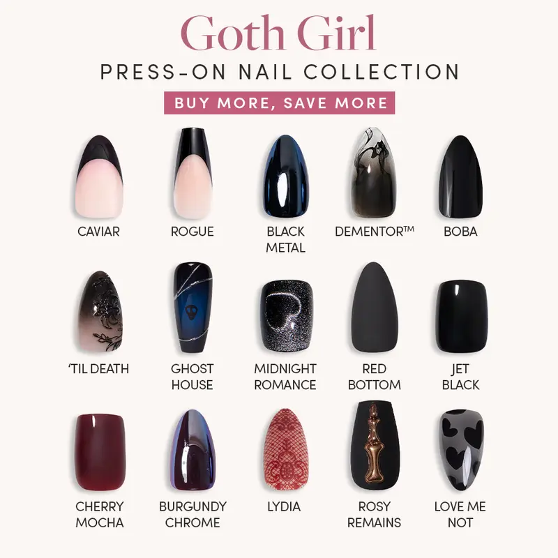Glamnetic Goth Girl Press On Nail Collection
