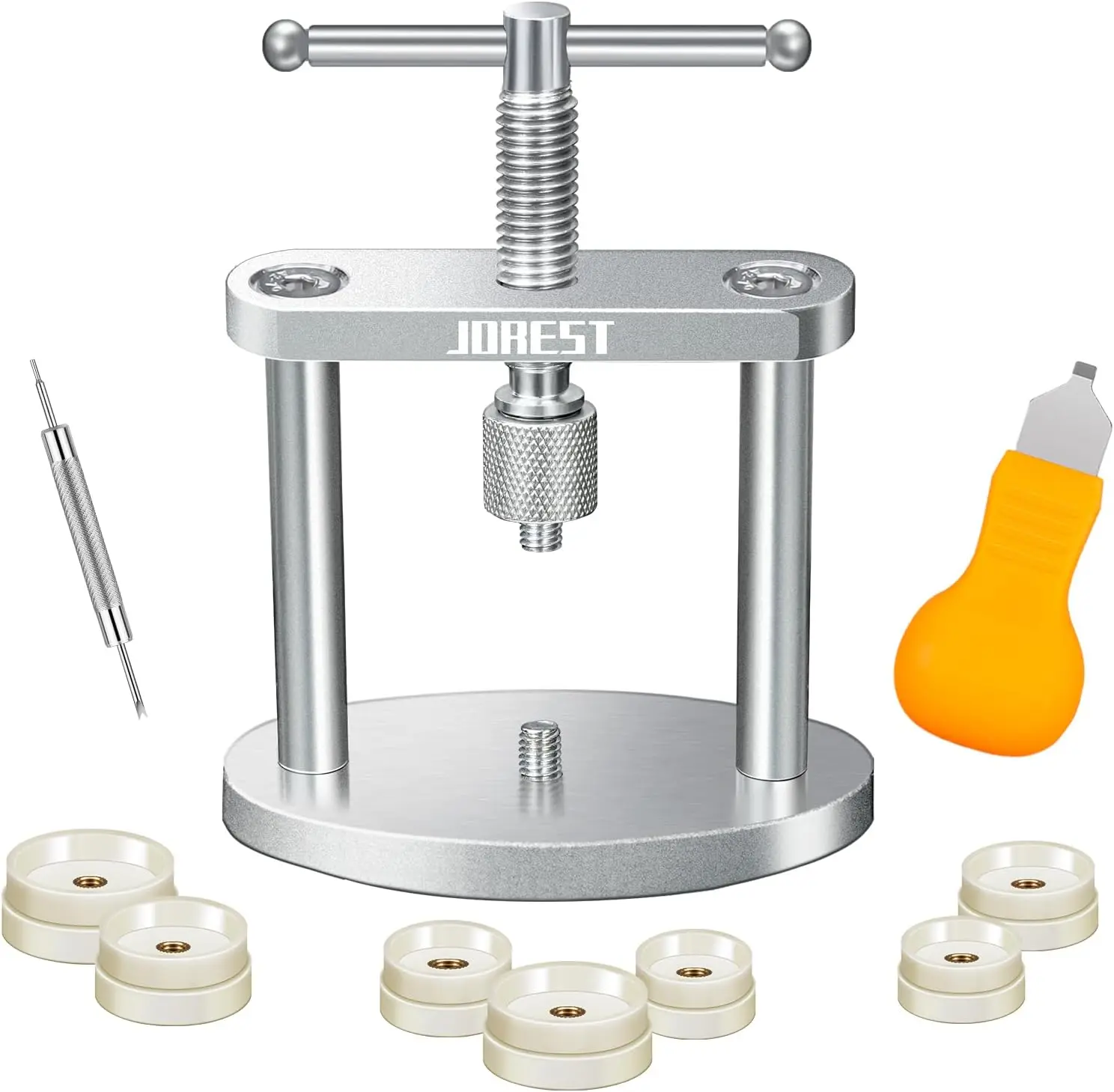 Summerfinds Jorest Watch Repair Tool Set, Round Dial-Only Kit with Diameter Compatibility, Easy Assembly, Efficient Closing Back Case Closer, Energy Efficiency, Glass Surface Protection, Watch Opener Remover & Battery Replacement Pry Tool