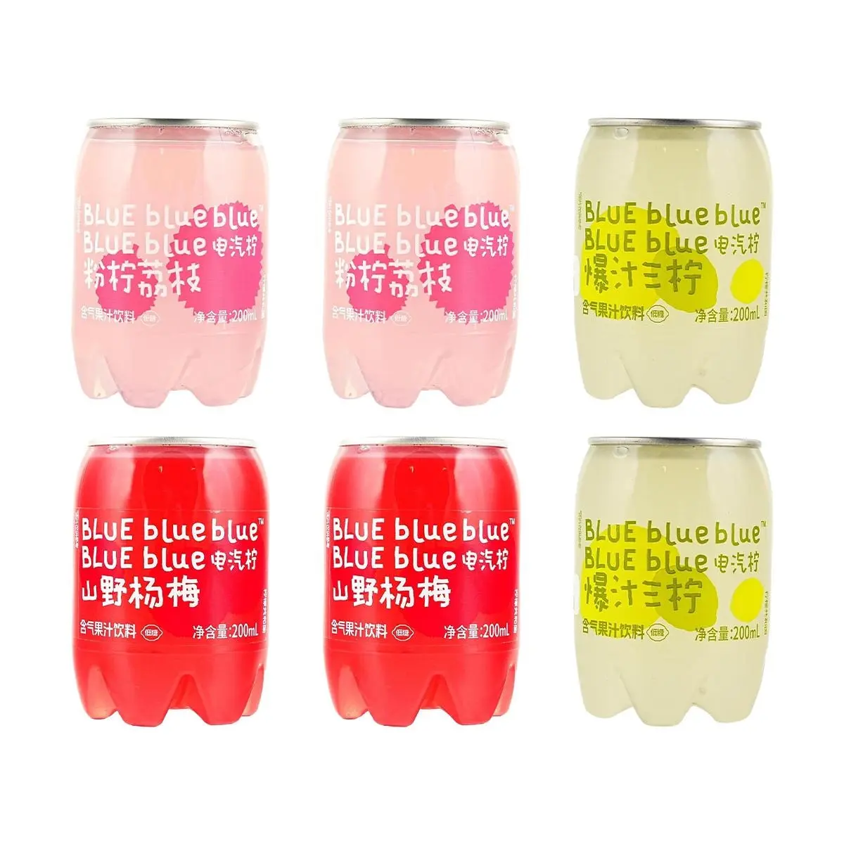 Lemon Republic Mini Sparkling Juice Drink Variety Pack - 3 Flavors (Wild Berry, Pink Lemonade, Triple Citrus) 200ml x 6 Bottles - Low Calorie, Low Sugar