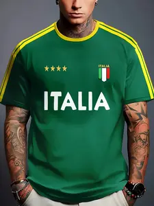 Men's Summer New Casual Fashionable Polyester Fiber Outdoor Wear, Men's Clothing Comfortable Daily, Athletic Shirts