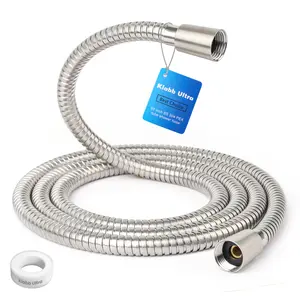 Extra Long Klabb Shower Hose - 80" Length, Stainless Steel with Chrome Finish, Flexible Showerhead Connector, Durable 360° Reinforced PEX Inner Tube, Supports Up to 3.6 GPM, G1/2 Connection