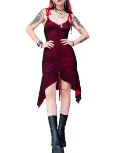 Courtney Black & Red Mesh Fairy Dress