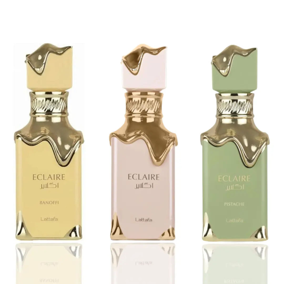 Lattafa Unisex Coconut Fragrance Discovery Set - Coconut Gourmand Perfume Bundle with Eclaire, Bonaffi, Pistache Scents & Soft Musk for Daily Wear