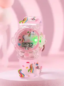 Cute Cartoon Unicorn Design Digital Watch, Fashionable Luminous Watch for Girls, Trendy All-match & Exquisite Watch for Birthday Gift, Wristwatch for Kids