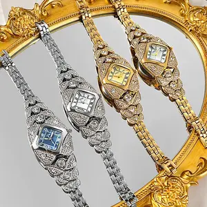 Luxury Full Diamond Bangle Bracelet Watch Women Fashion Stainless Steel Quartz Wristwatch 30M Waterproof Elegant Stylish Unique Gift Bling Jewelry