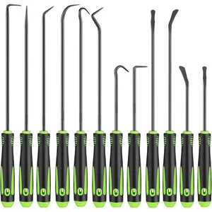 12 Pcs Pick Set Mechanic, Hook and Pick Tool Set with Non-Slip Grip, Long and Short Automotive Pick Set for Auto Oil Seal/O-Ring Gasket Removal Remover, Car Repair, Mechanical and DIY Use Adjustable Crankshaft Pulley LED Digital Coin Microscope