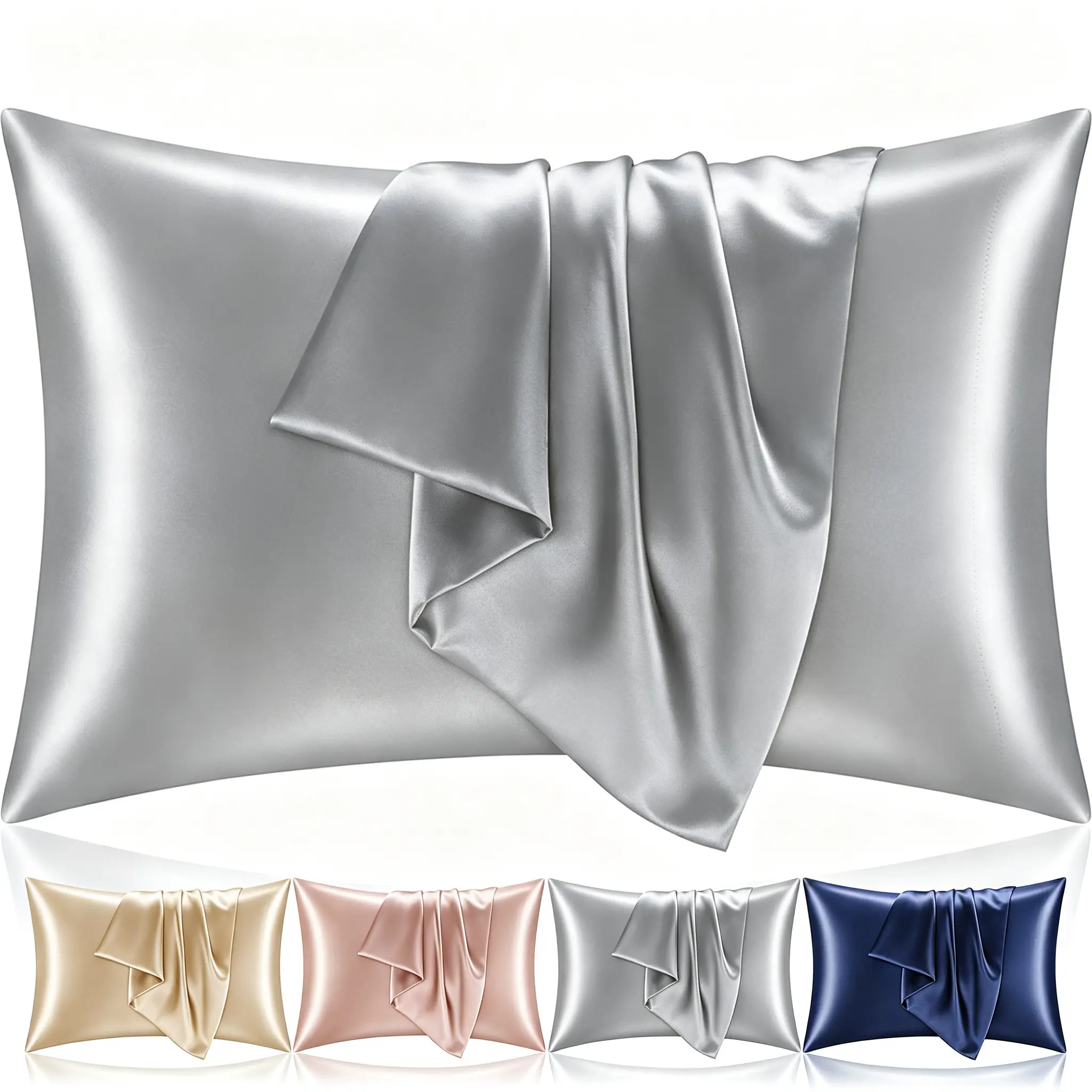 【Summerwins】2pcs Cooling Queen Pillowcases  Breathable Cool Silky Soft Rayon Derived , Moisture Wicking for Hot Sleepers, Hair and Skin Friendly