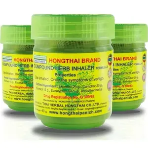 3x Hong Thai Traditional Thai Herbal Inhaler Aromatherapy Nasal Inhaler with Incense & Herbs for Mood Enhancement Relaxation