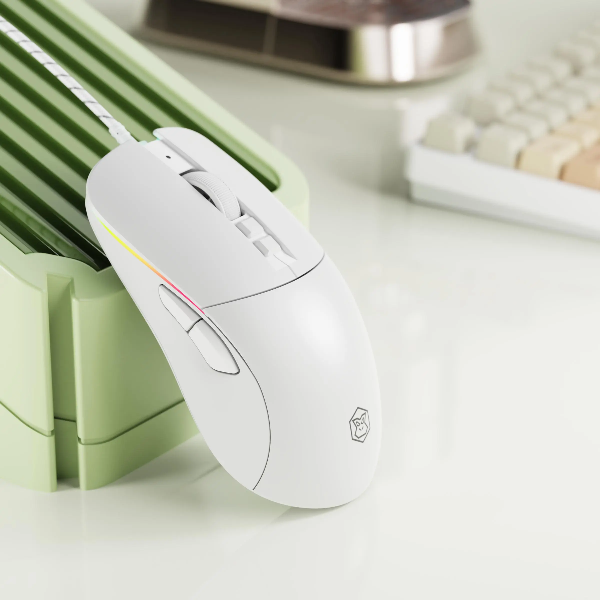 EWEADN G309 Wired Gaming Mouse, USB Powered Silent Click Mouse, Ergonomic Design Mouse for Office, Laptop, Desktop, E-Sports, RGB Backlit Mouse