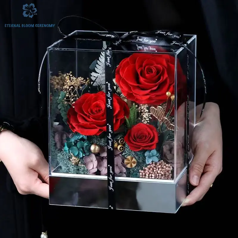 Hand-Preserved Rose Gift Box - Timeless Beauty & Love Tribute, Home Decor, Party Centerpiece Gift