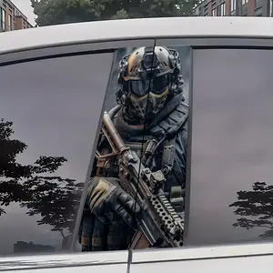Hardcore Military Style Car Sticker - Special Forces Operator Combat Gear Graphic Car Side Window Personalized Modification Decal Versatile Use
